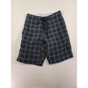 Misty Surf Shorts Mens Small S Nylon Plaid Swim Trunks Board Lined Beach
